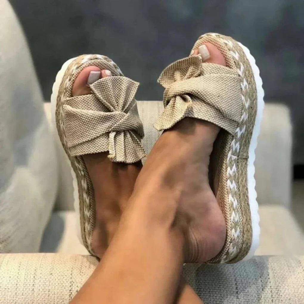 Nadine Bow Slip-On Sandals