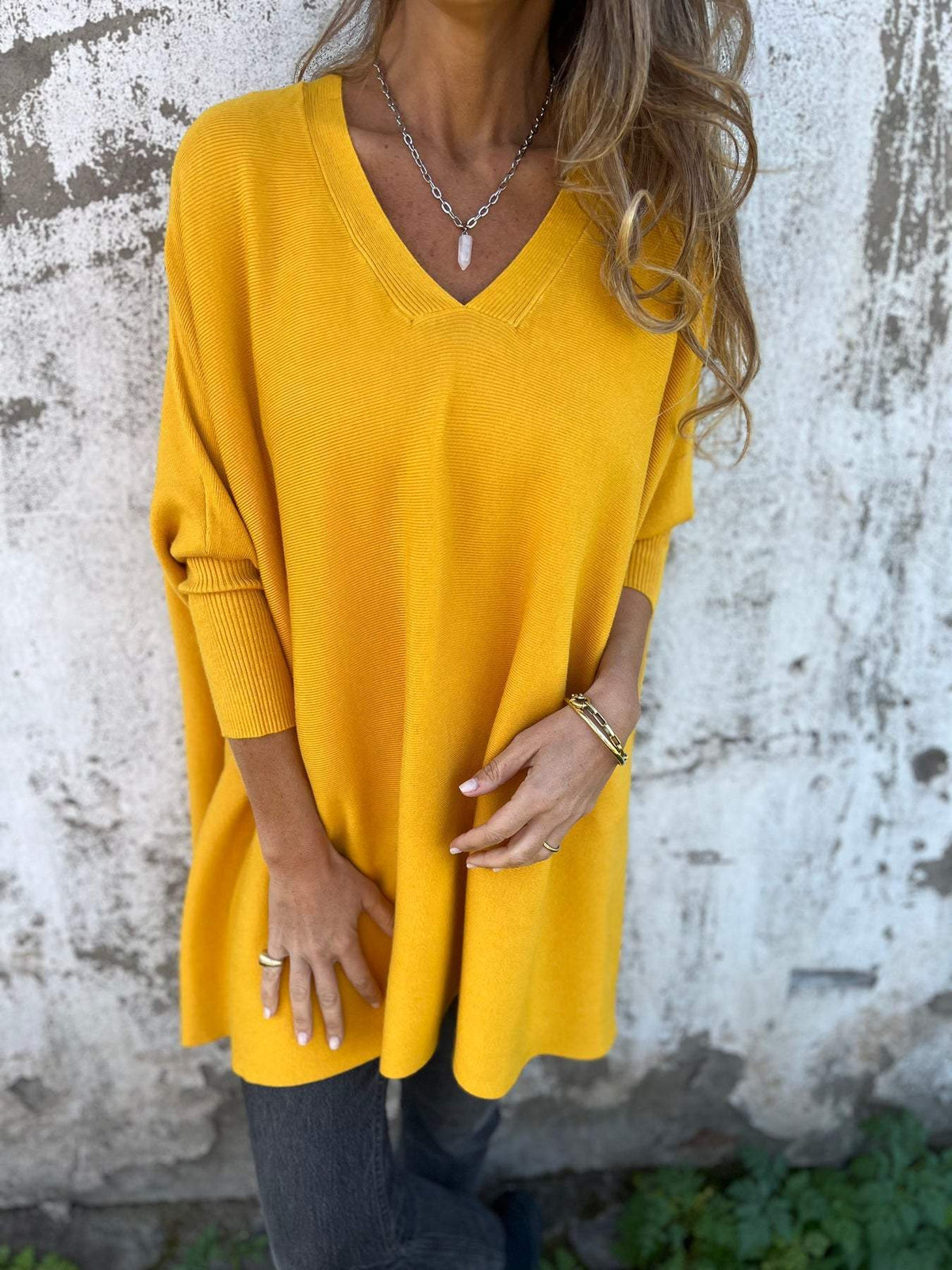 Annika Relaxed Fit V-Neck Sweater