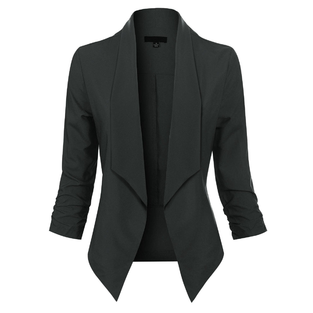 Susanne Open-Front Long-Sleeve Blazer