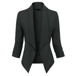 Susanne Open-Front Long-Sleeve Blazer