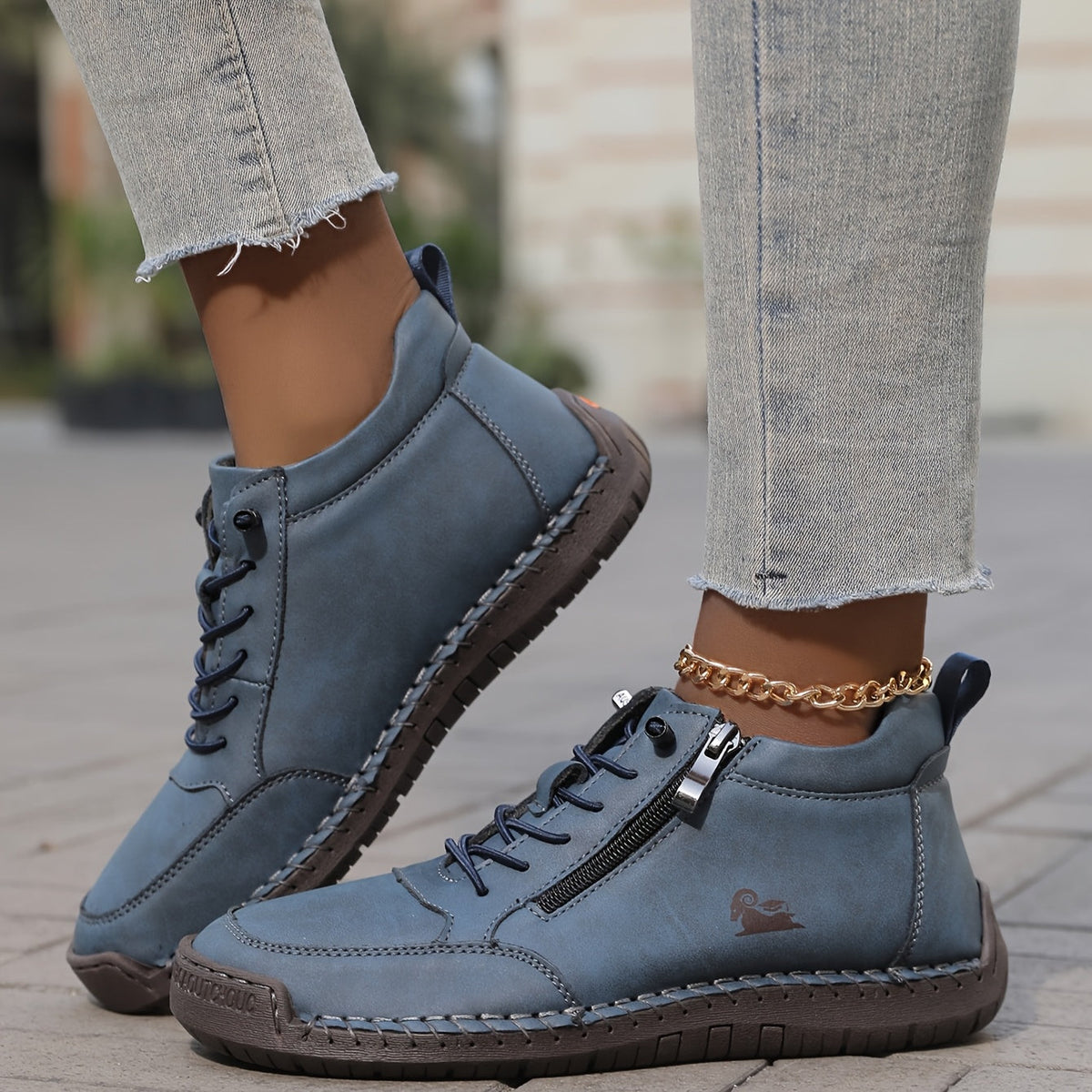 Bettina Comfort Lace-Up Sneakers with Side Zip