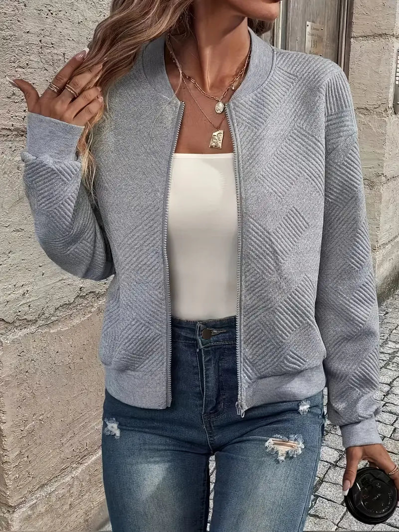 Jessica Textured Zip-Up Cardigan