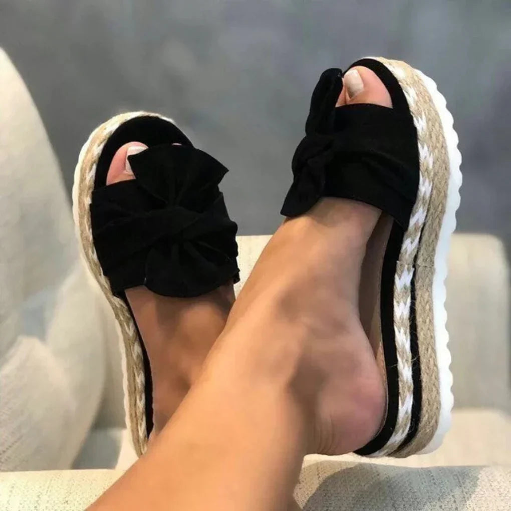 Nadine Bow Slip-On Sandals