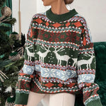 Carolin Reindeer Pattern Christmas Sweater