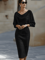 Jacqueline Batwing Sleeve Bodycon Midi Dress