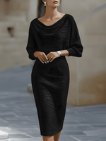 Jacqueline Batwing Sleeve Bodycon Midi Dress