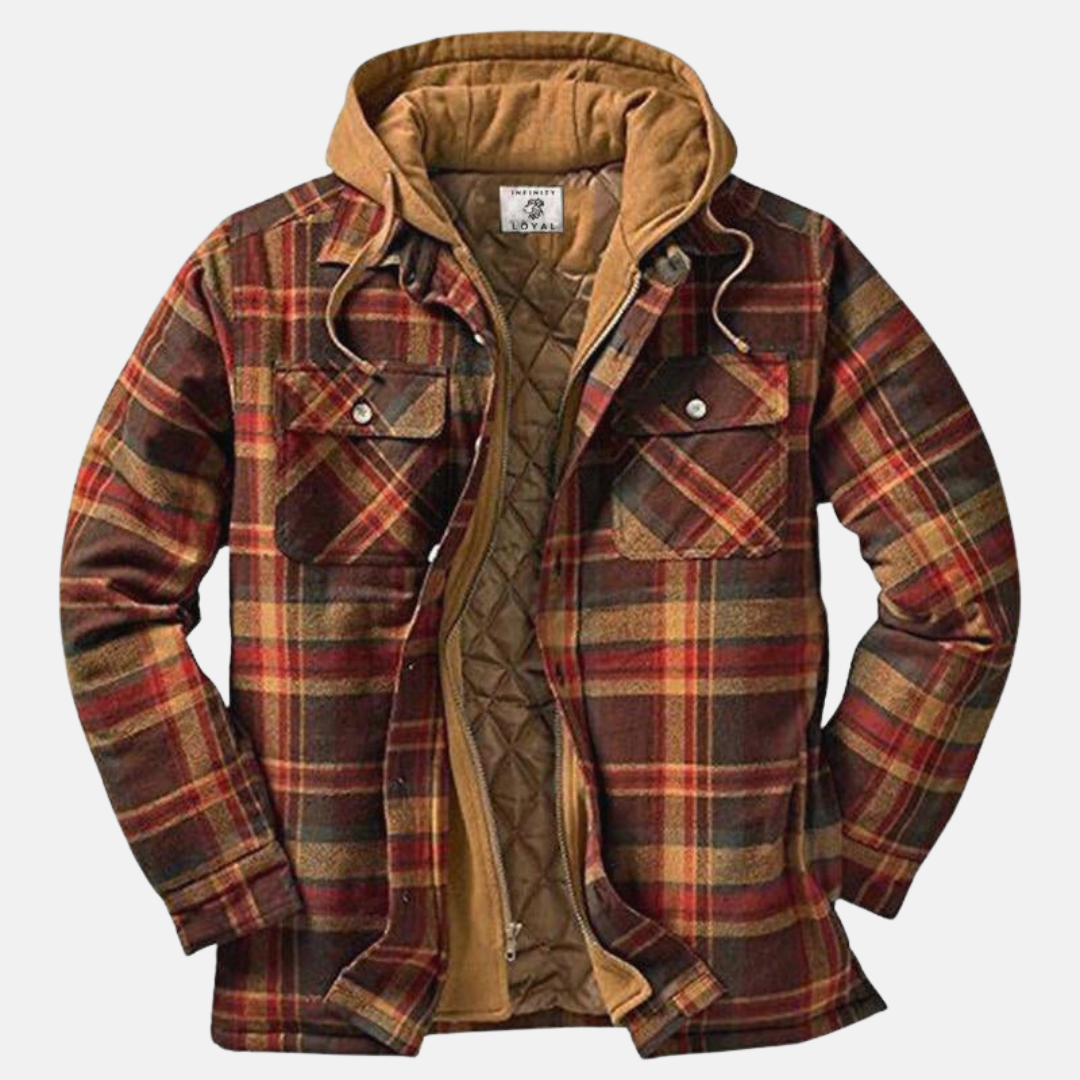 Erich Casual Warm Plaid Button Jacket