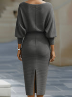 Jacqueline Batwing Sleeve Bodycon Midi Dress