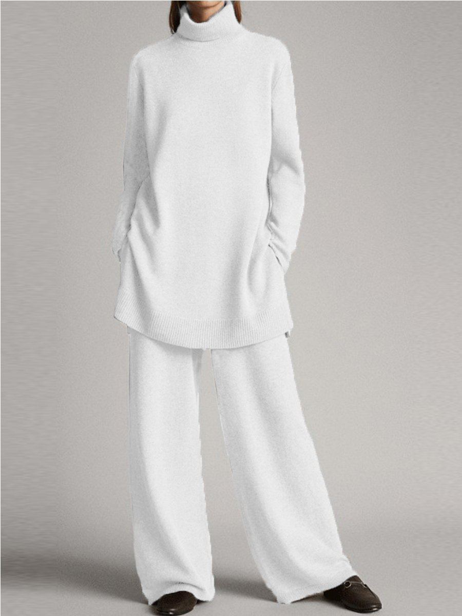 Isabella Turtleneck Wide-Leg Trouser Set