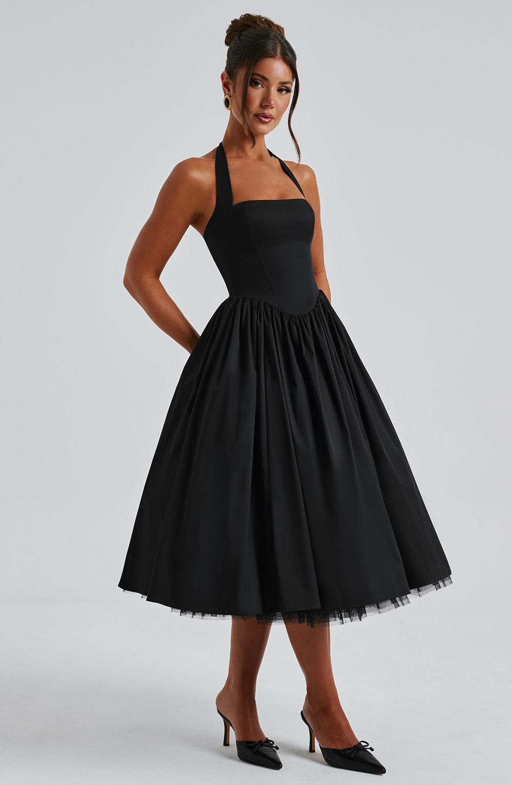 Lydia Halter Midi Wedding Guest Dress