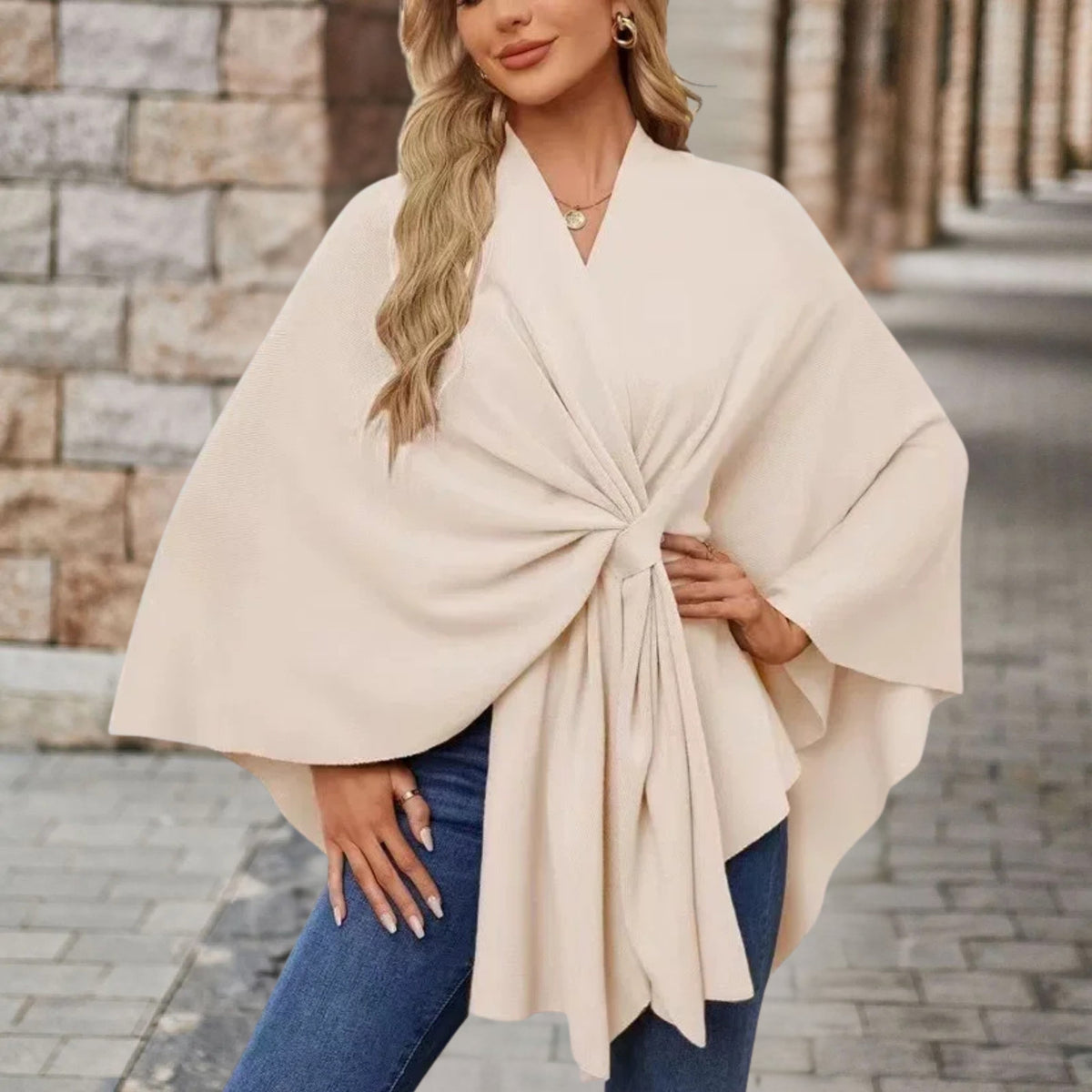 Veronika Cape-Style Top with Front Knot