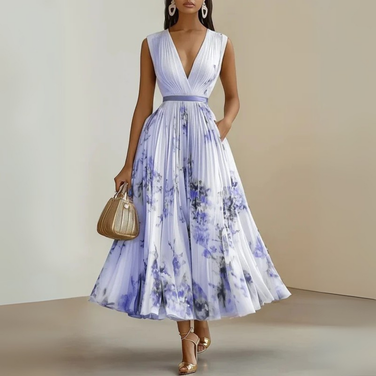 Claudia Flowing Sleeveless Summer Maxi Dress