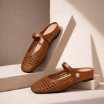 Goldie | Woven Flat Slip-On Mary Jane Mules