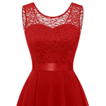 Helga Elegant High-Low Midi Dress for Wedding Guests