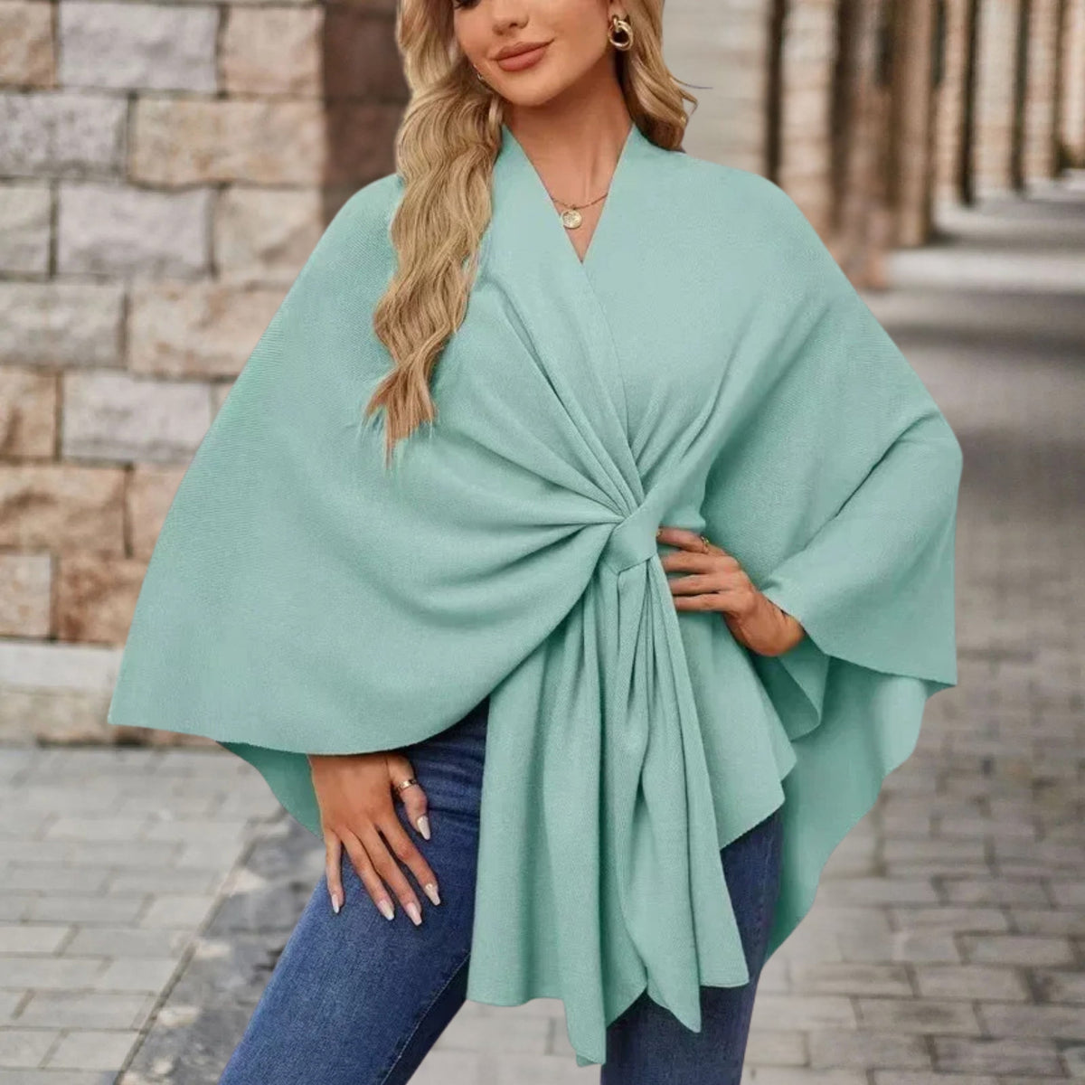 Veronika Cape-Style Top with Front Knot