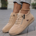 Bettina Comfort Lace-Up Sneakers with Side Zip