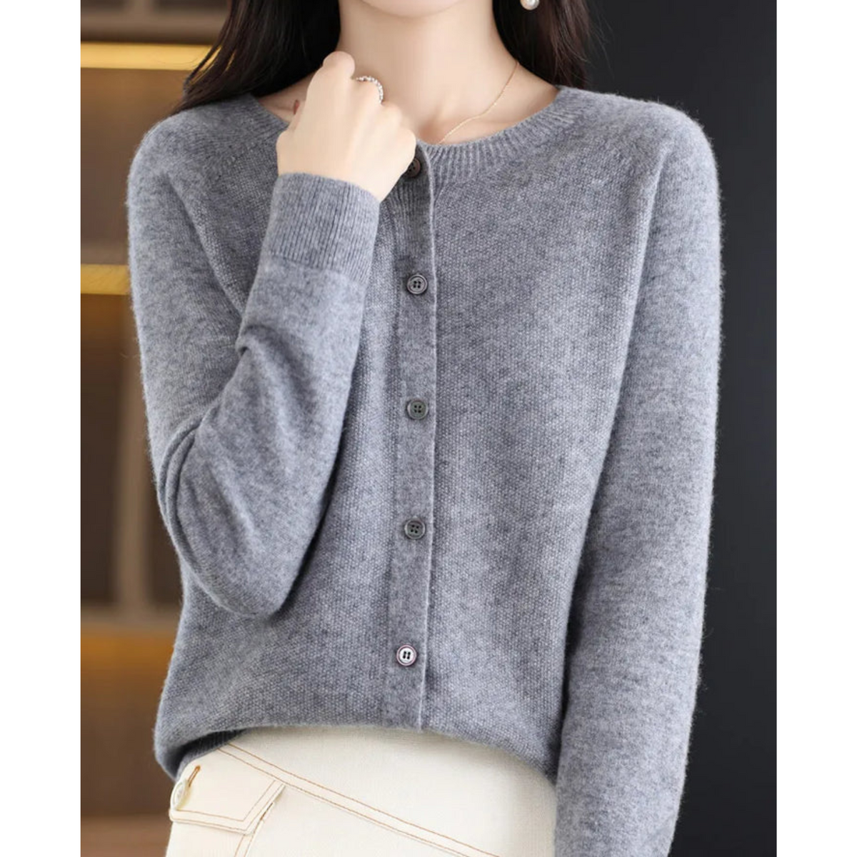 Katharina Classic Button-Front Cardigan