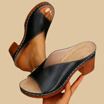 Gabriela Open Slip-On Block Heel Mules