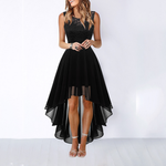 Helga Elegant High-Low Midi Dress for Wedding Guests