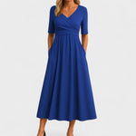 Lilian V-Neck Short Sleeve Maxi Dress