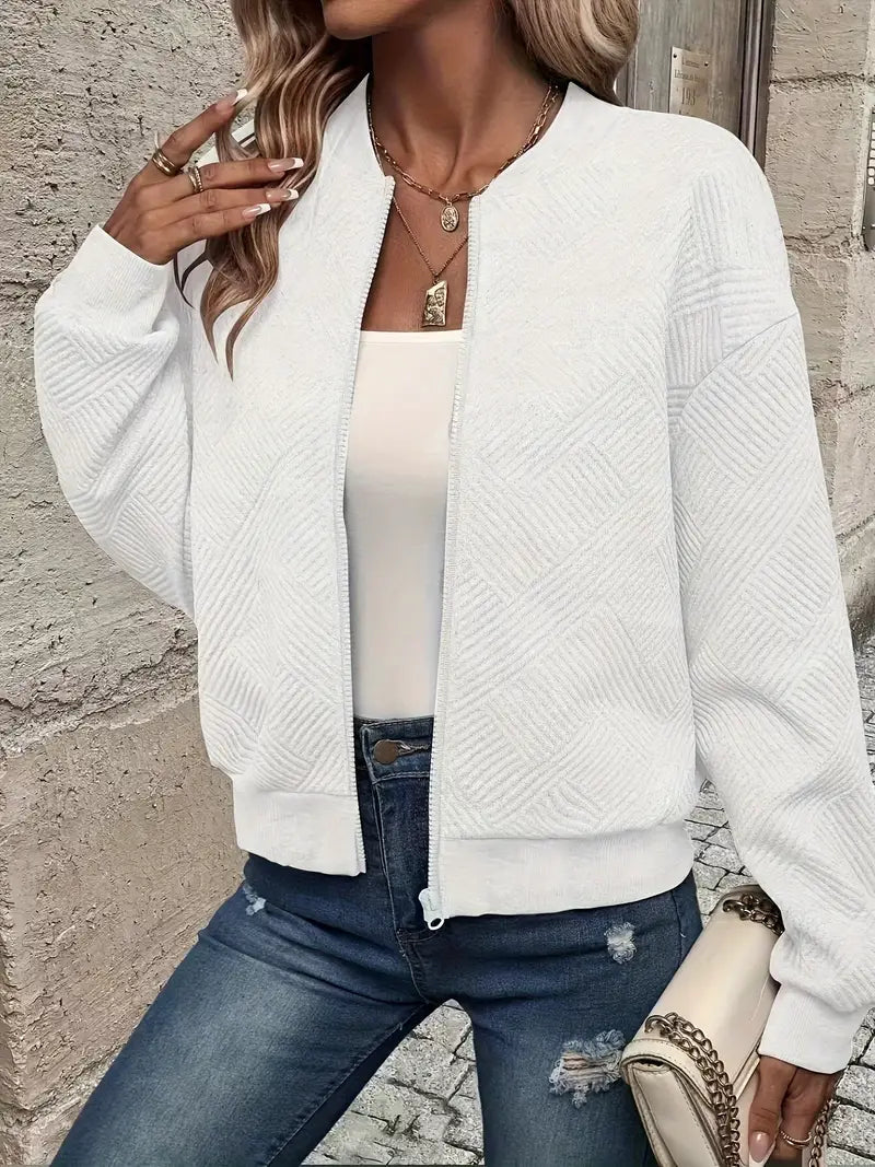 Jessica Textured Zip-Up Cardigan