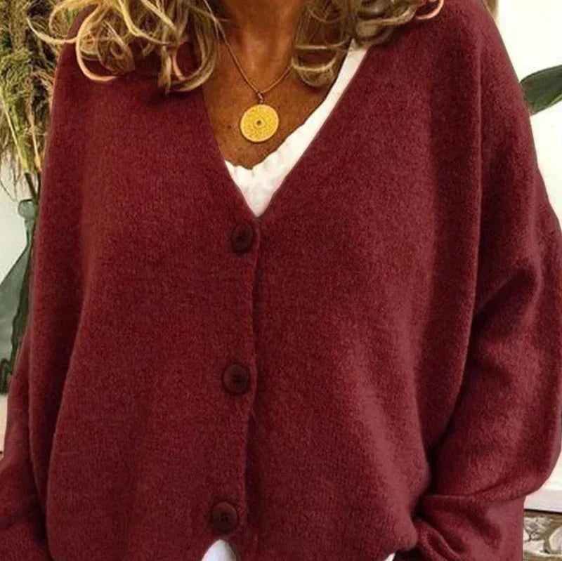 Birgit V-Neck Button Front Cardigan