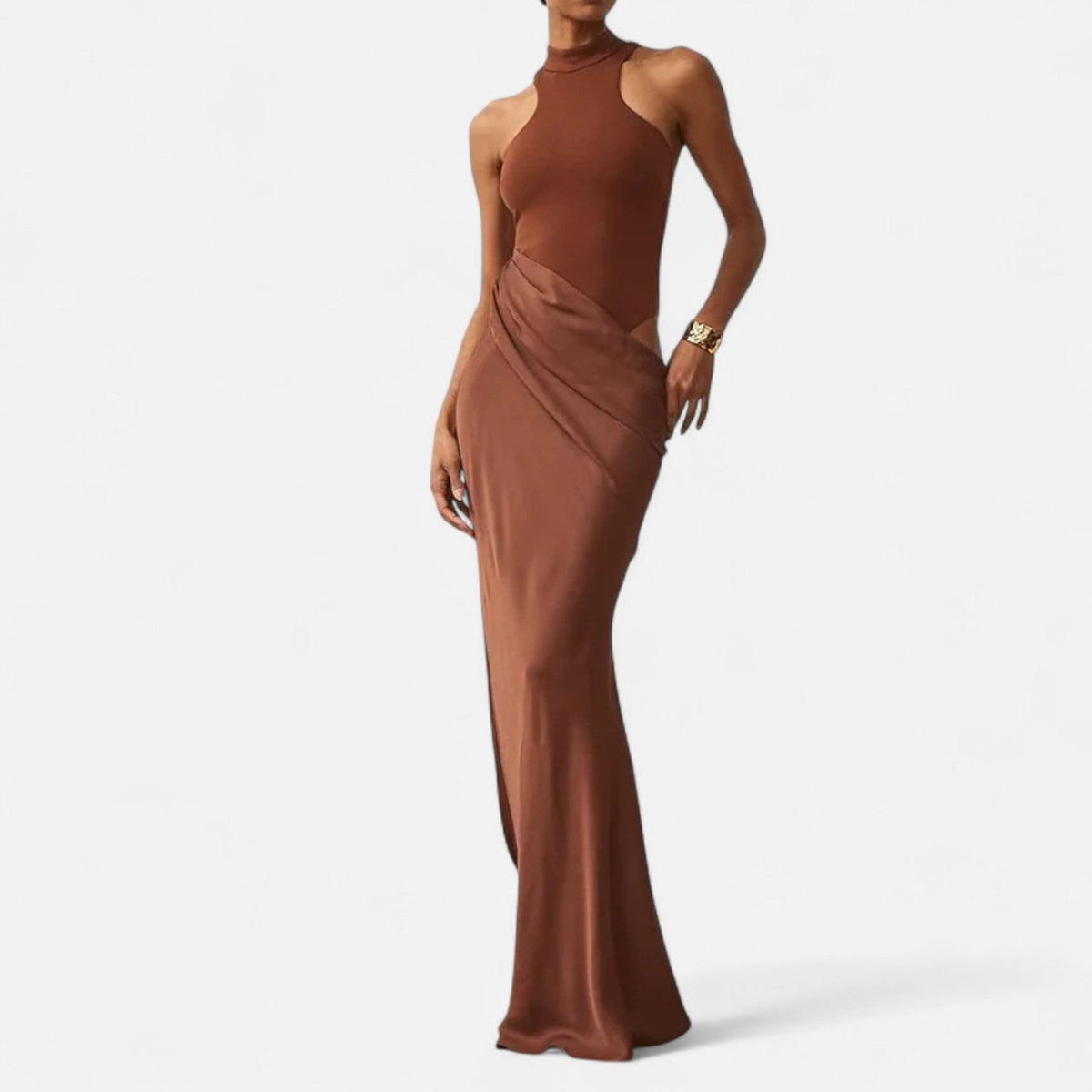 Kerstin Cut-Out Halter Maxi Dress
