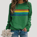 Veronika Rainbow Stripe Spring Sweatshirt