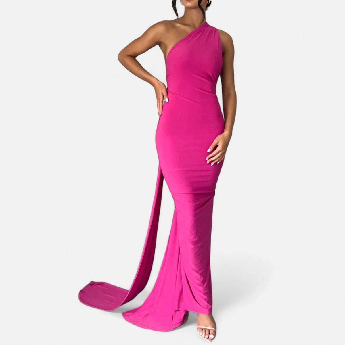 Lara One-Shoulder Halter Maxi Dress