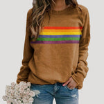 Veronika Rainbow Stripe Spring Sweatshirt