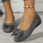 Maisie | Suede Bow Detail Wedge Ballet Flats