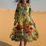 Eva Vintage Boho V-Neck Summer Dress