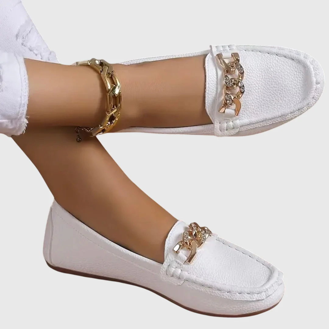 Regine Chain Detail Slip-On Loafers