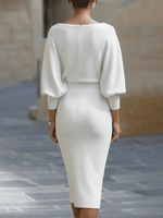 Jacqueline Batwing Sleeve Bodycon Midi Dress