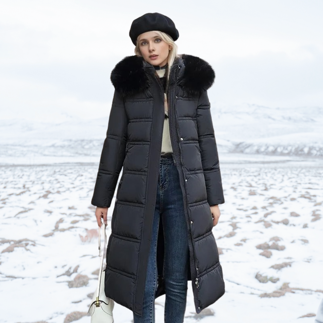 Karin Belted Hooded Quilted Coat