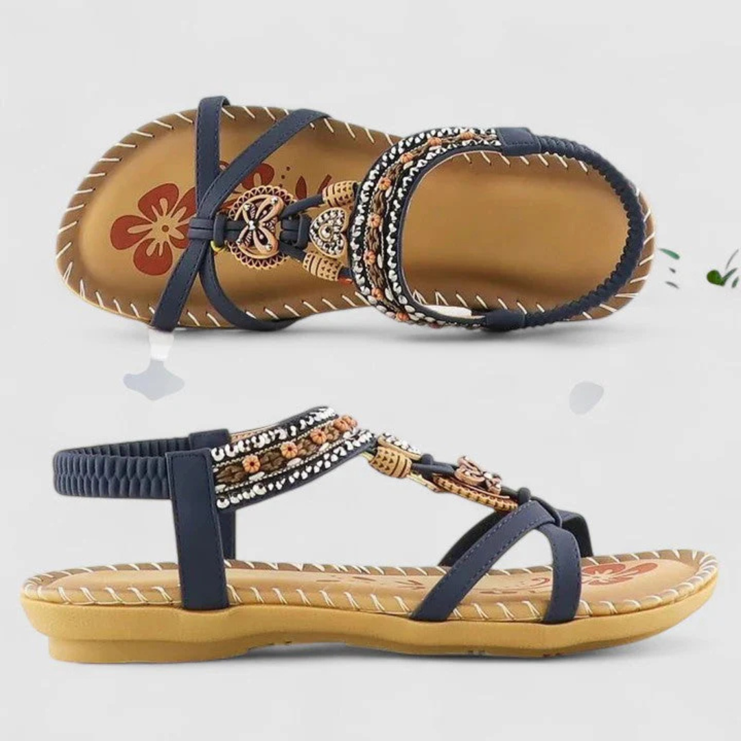 Viola Strappy Flat Open-Toe Sandals