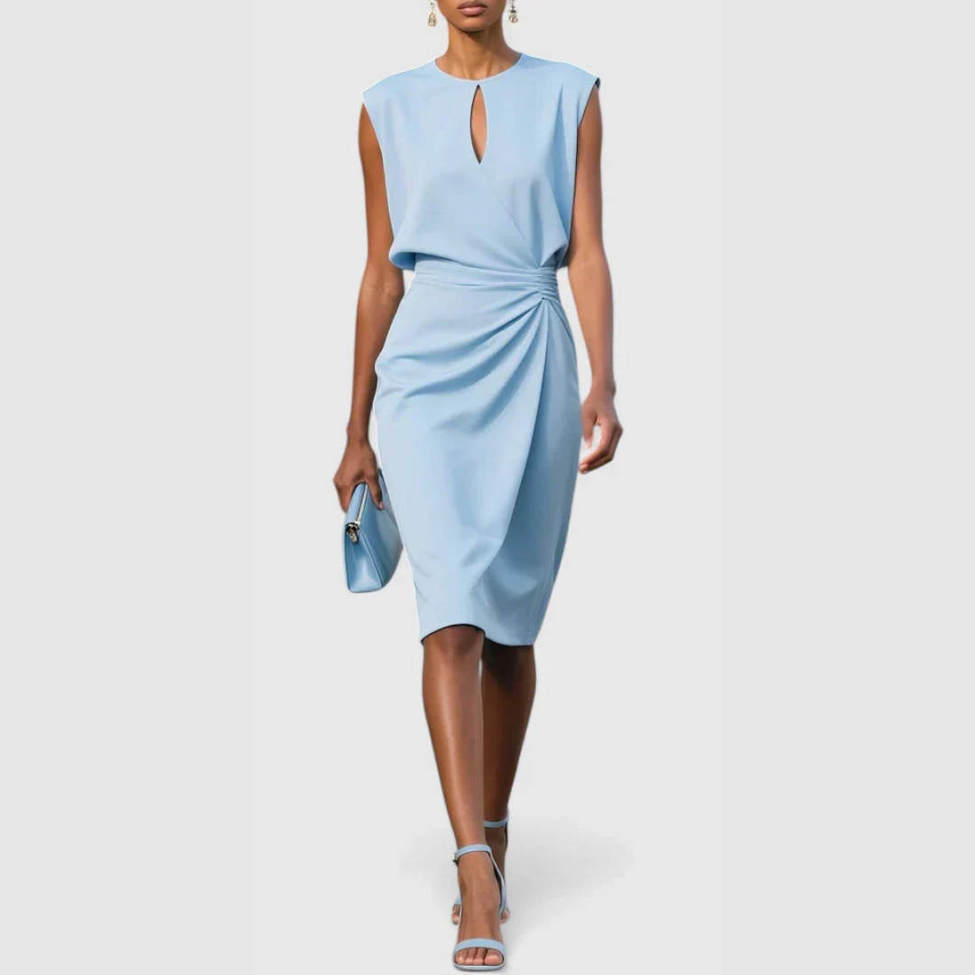 Karla Sleeveless Ruched Midi Dress