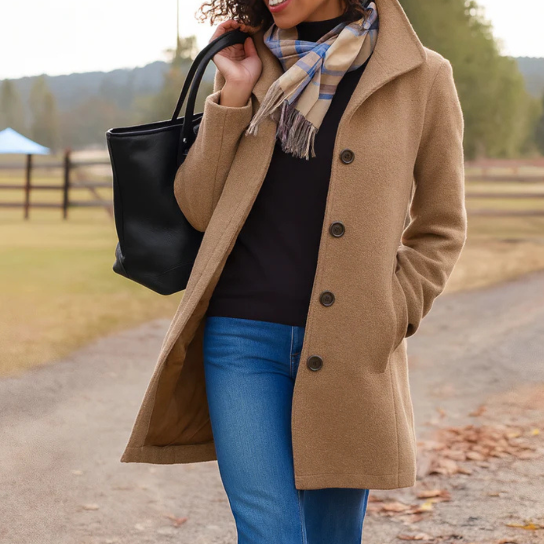 Helga Classic Button-Front Winter Coat