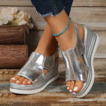 Stefanie Metallic Platform Comfort Sandals
