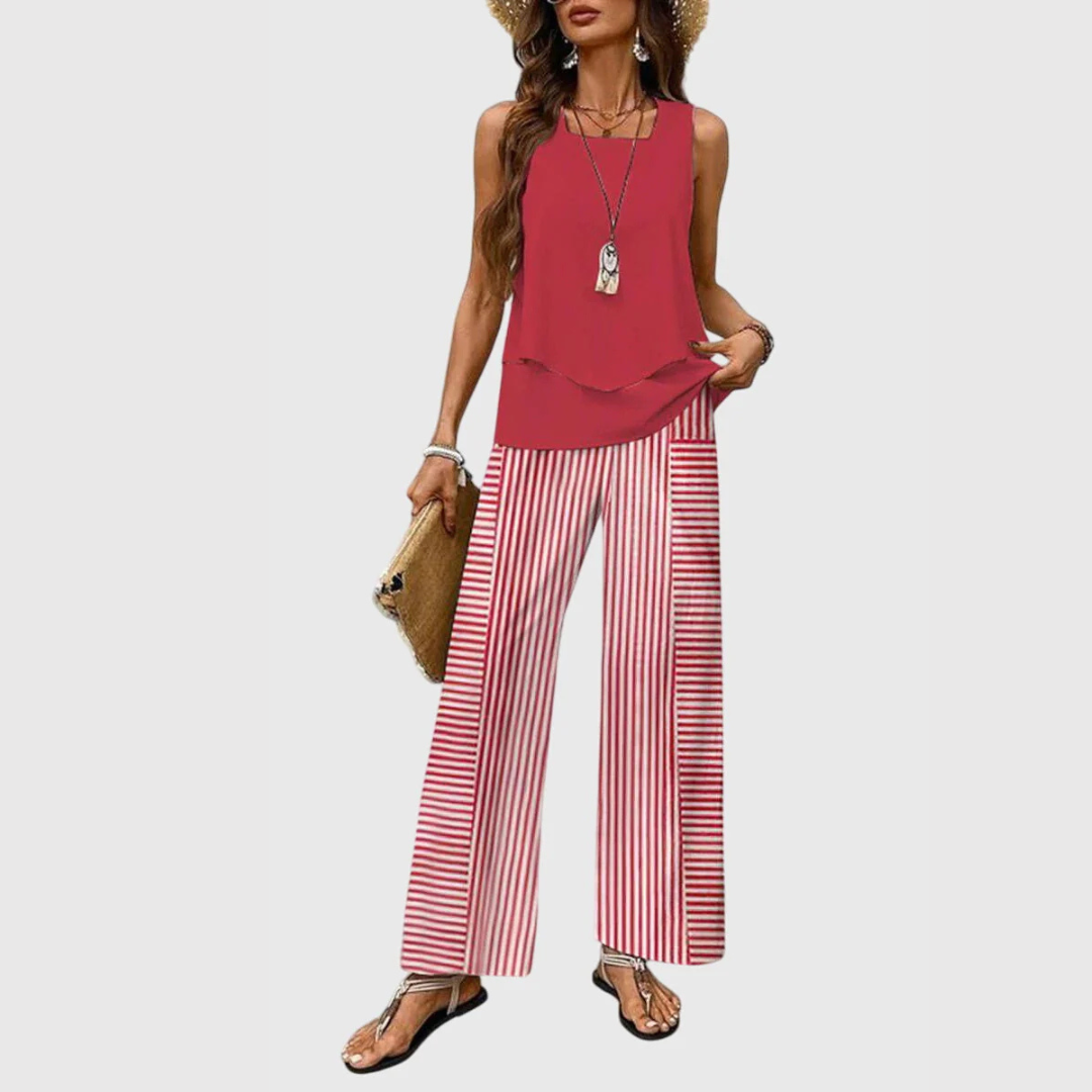 Karin Two-Piece Wide Leg Pants Set