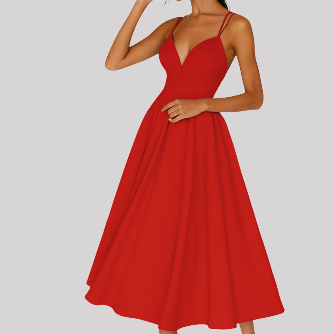 Regine Strappy Wedding Guest Midi Dress