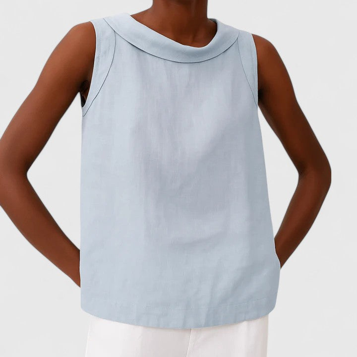 Anastine | Elegant Top With Roll Collar, women's top – view 5
