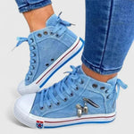 Michaela Denim High-Top Sneakers