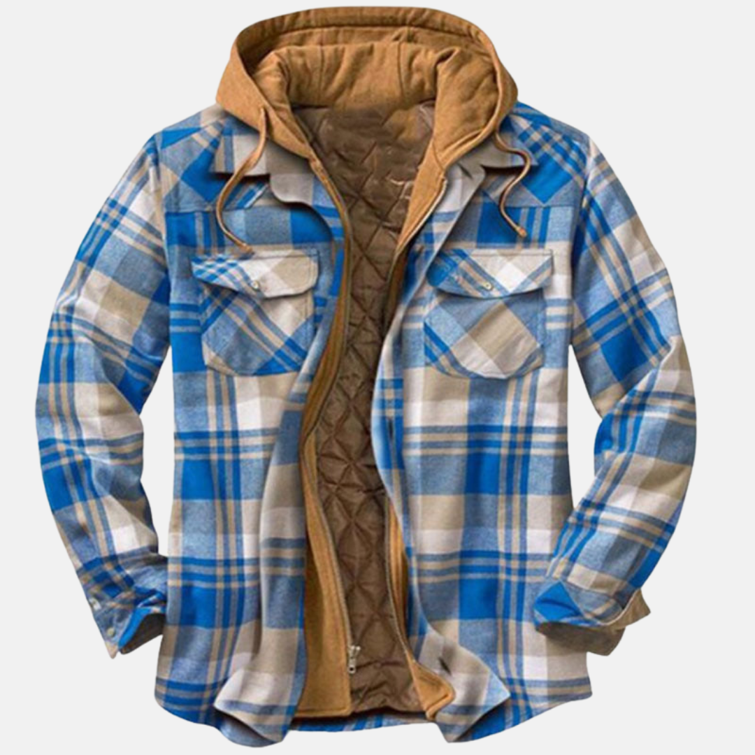 Erich Casual Warm Plaid Button Jacket