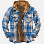 Erich Casual Warm Plaid Button Jacket