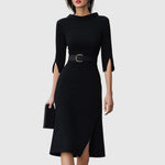 Melanie Elegant Belted Midi Dress