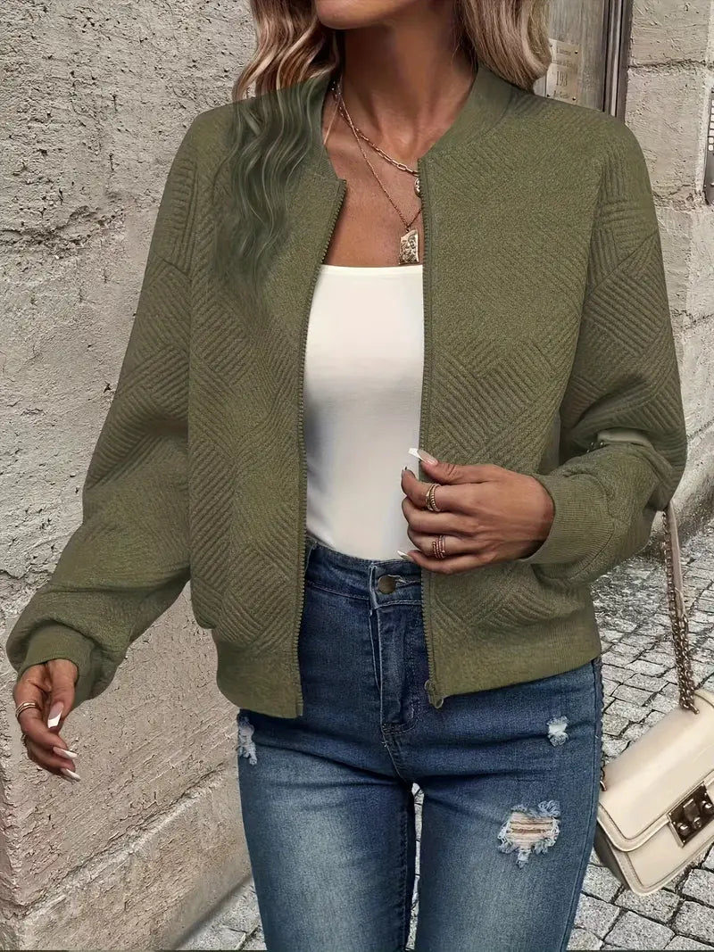 Jessica Textured Zip-Up Cardigan