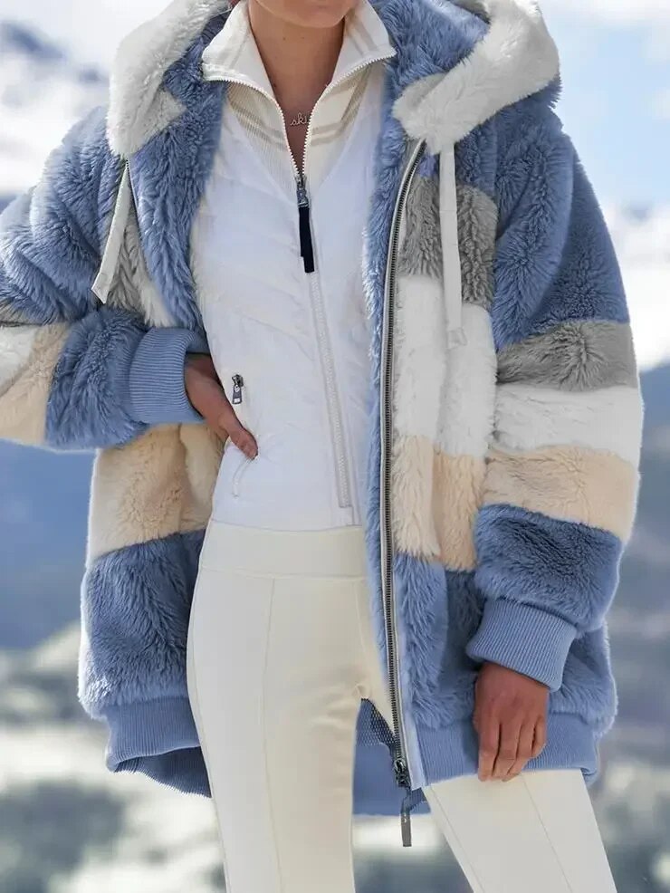 Franziska Colorblock Hooded Winter Jacket