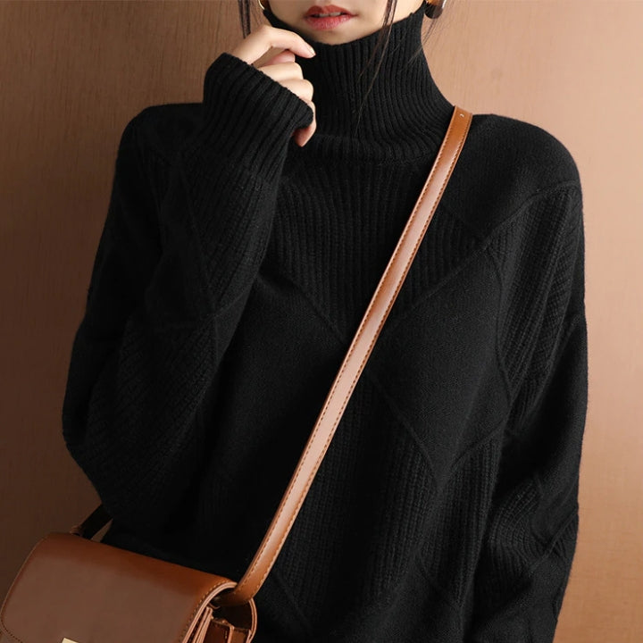 Natalie Cozy Cable Knit Turtleneck Sweater