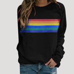 Veronika Rainbow Stripe Spring Sweatshirt